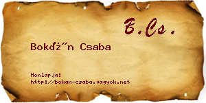Bokán Csaba névjegykártya