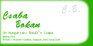 csaba bokan business card